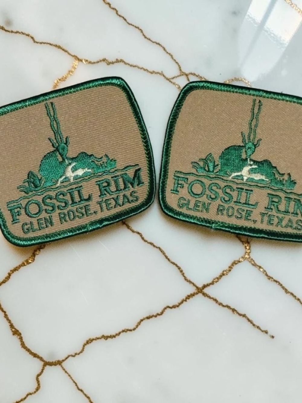 Fossil Rim Green Embroidered Cuff Links